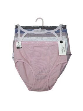 Laura Ashley Womens 5-Pack Tag-Free Panties Cotton Spandex Small Assorted Colors